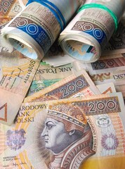 NARODOWY BANK POLSKI 500 ZŁOTYCH GOTÓWKA finanse zysk inflacja papier  - obrazy, fototapety, plakaty
