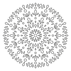 Snowflake - Christmas coloring page for book and drawing