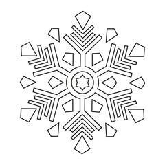 Snowflake - Christmas coloring page for book and drawing