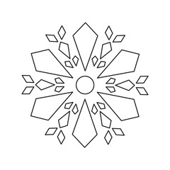 Snowflake - Christmas coloring page for book and drawing