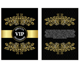 A golden invitation card that can be used for VIP or special guest invitation