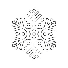 Snowflake - Christmas coloring page for book and drawing