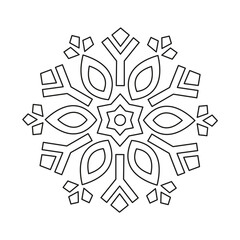 Snowflake - Christmas coloring page for book and drawing