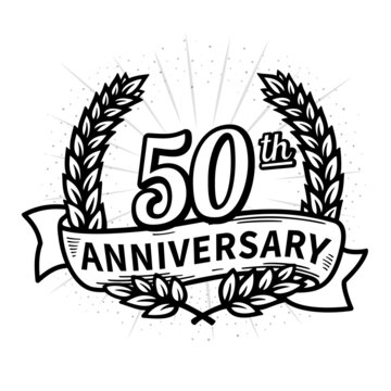 50 years anniversary celebration logotype. 50th anniversary logo. Vector and illustration.