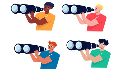 person with binoculars