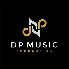 Obraz premium DP initial music production logo vector image