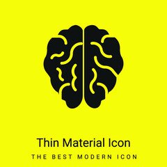 Brain minimal bright yellow material icon