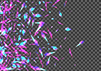 Bright Spark Background Transparent Vector. Shimmer Gleam Wallpaper. Multicolored Feeling Design. Blue Galaxy. Particle Dreamy Template.