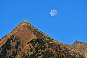 Mondaufgang am Mutspitz in der Texelgruppe, Südtirol, Italien