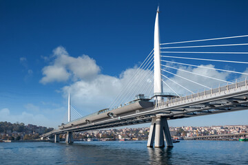 Metro bridge over the Golden Horn at Istanbul