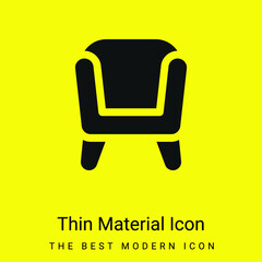 Armchair minimal bright yellow material icon