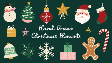 Hand Drawn Christmas Vector Elements