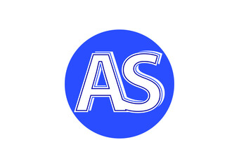 AS letter logo and icon design template