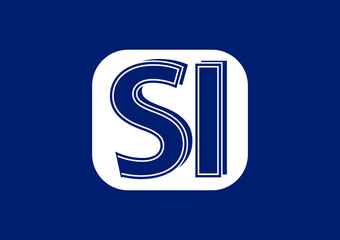 SI letter logo and icon design template