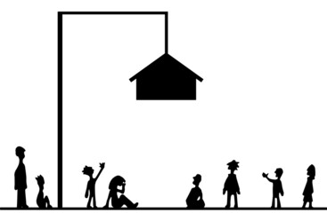 Unattainable Housing Silhouette Cartoon