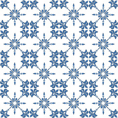 Lisbon azulejos blue pattern