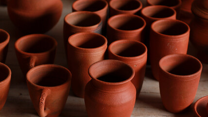 Handmade earthenware vases and pottery