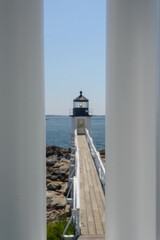 View of the Marshall Point Lighthouse from the light keepers home and porch