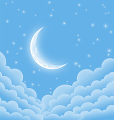 Obraz na płótnie Canvas soft blue starry moonlit night