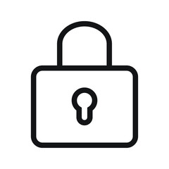 Lock padlock Icon vector Line for web, presentation, logo, Icon Symbol