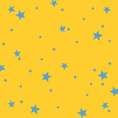 Fototapeta na wymiar blue stars in yellow background.