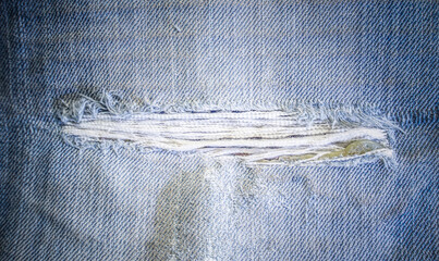 Torn mark and defect of denim fabric