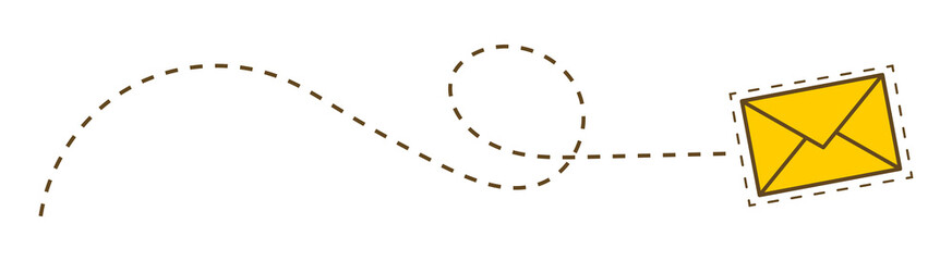 Envelope. Email. Dotted line envelope. Holiday invitation envelope. Vector illustration