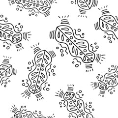 Bold black and white vector pattern in the form of exotic abstract leaves. A fun and chaotic nature-themed image for any occasion