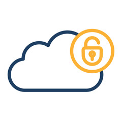 Cloud Unlock Isolated Vector icon which can easily modify or edit

