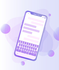 Smartphone chat interface vector illustration