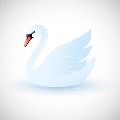 Vector Swan on the water
