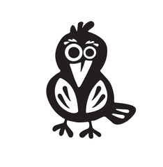 Cute crow logo design