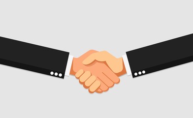 Business handshake agreement flat icon isolated on white.