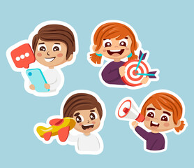 Set of kids activities vector illustration
