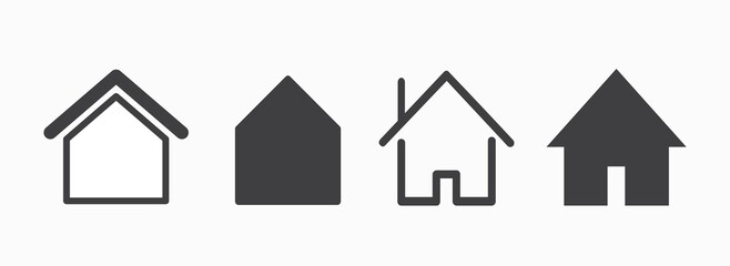 Web home flat icons set for apps and websites