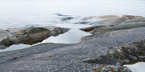 Smooth rock by the sea