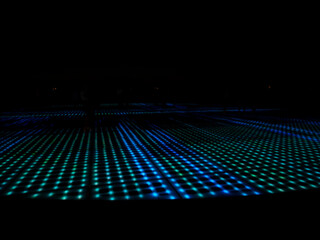 Darkness shrouds Zadar's Monument to the Sun in Croatia. 