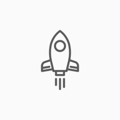 rocket icon, vehicle vector, transport illustration