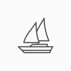 Fototapeta na wymiar sailboat icon, vehicle vector, transport illustration