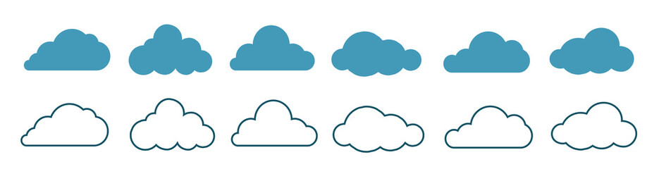 Big Cloud Flat two colour minimal icon set.