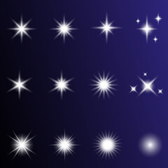 shiny sparkle star in transparent style