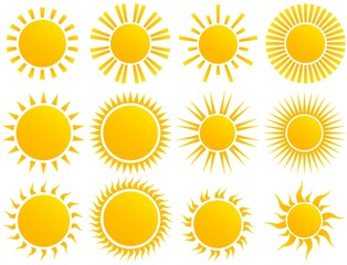 set of sun image illustration