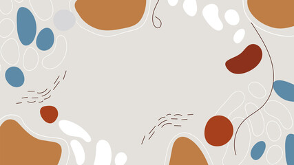 Abstract art banner background. Hand drawn shapes and line elements.