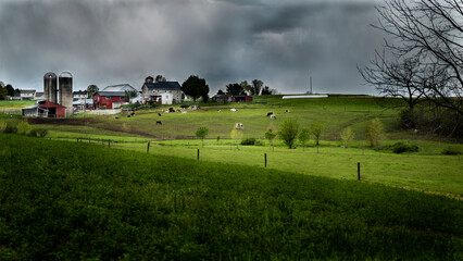 Fototapeta na wymiar storm over the farm