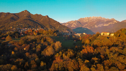 Northern Italy mountains, drone view 2021