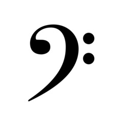classic f bass clef music notation symbol