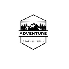 Vintage Adventure Logo With White Background
