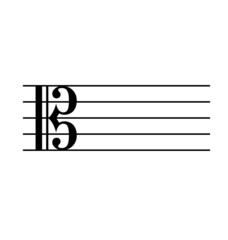 music stave with alto c clef