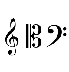 accurate correct classic alto treble bass clefs