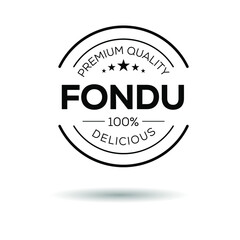 Creative (Fondu) logo, Swiss melted cheese dish, vector illustration.